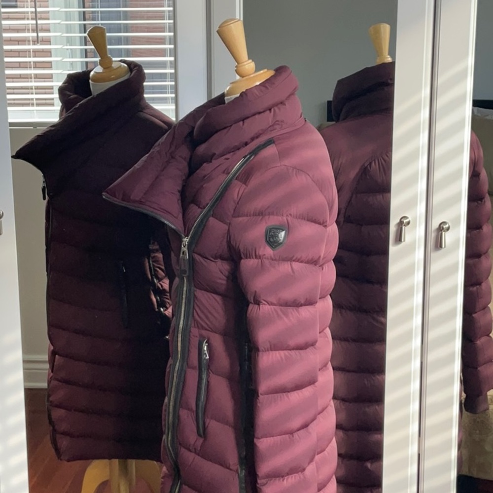 Rudsak Melodic Quilted Down Winter Coat / WITH OR WITHOUT FUR/ Burgundy / Medium - Picture 10 of 16